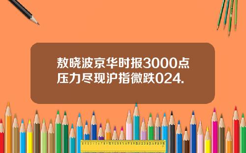 敖晓波京华时报3000点压力尽现沪指微跌024.