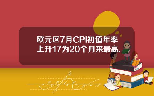 欧元区7月CPI初值年率上升17为20个月来最高.