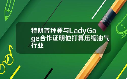 特朗普拜登与LadyGaga合作证明他打算压缩油气行业