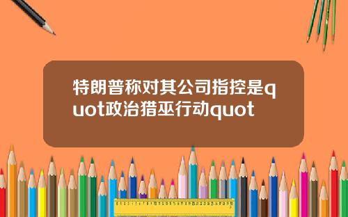 特朗普称对其公司指控是quot政治猎巫行动quot