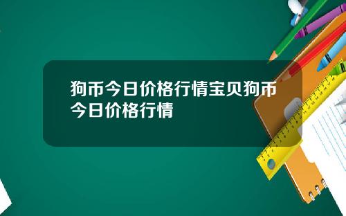 狗币今日价格行情宝贝狗币今日价格行情