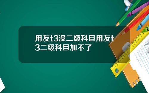 用友t3没二级科目用友t3二级科目加不了