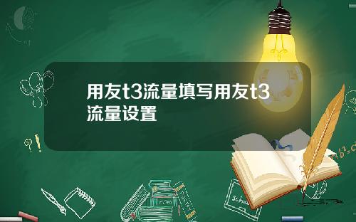 用友t3流量填写用友t3流量设置