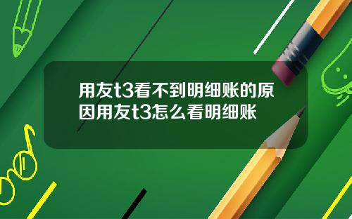 用友t3看不到明细账的原因用友t3怎么看明细账