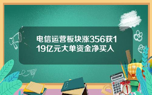 电信运营板块涨356获119亿元大单资金净买入