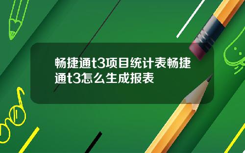 畅捷通t3项目统计表畅捷通t3怎么生成报表