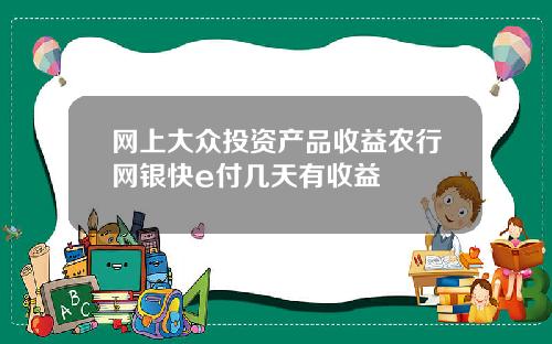 网上大众投资产品收益农行网银快e付几天有收益