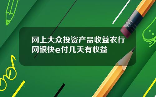 网上大众投资产品收益农行网银快e付几天有收益