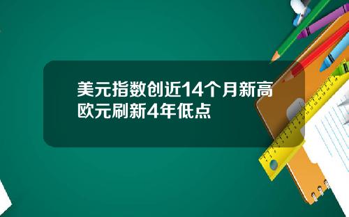 美元指数创近14个月新高欧元刷新4年低点