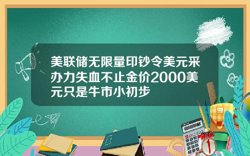 美联储无限量印钞令美元采办力失血不止金价2000美元只是牛市小初步