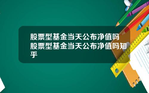 股票型基金当天公布净值吗股票型基金当天公布净值吗知乎