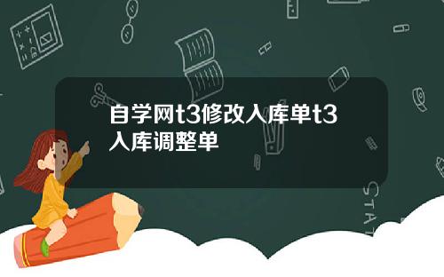 自学网t3修改入库单t3入库调整单