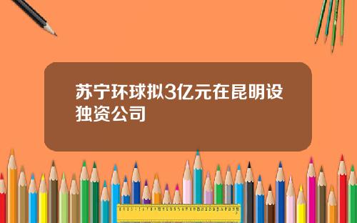 苏宁环球拟3亿元在昆明设独资公司