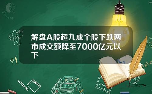 解盘A股超九成个股下跌两市成交额降至7000亿元以下