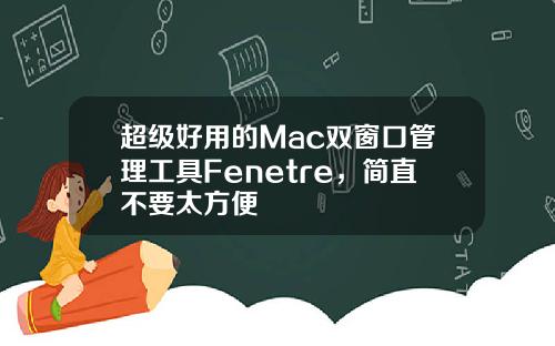 超级好用的Mac双窗口管理工具Fenetre，简直不要太方便