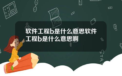 软件工程b是什么意思软件工程b是什么意思啊