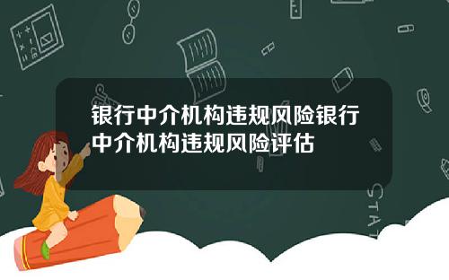 银行中介机构违规风险银行中介机构违规风险评估