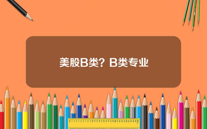 美股B类？B类专业