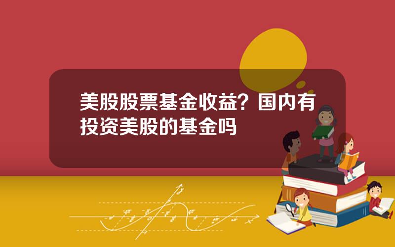 美股股票基金收益？国内有投资美股的基金吗