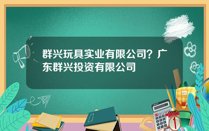 群兴玩具实业有限公司？广东群兴投资有限公司