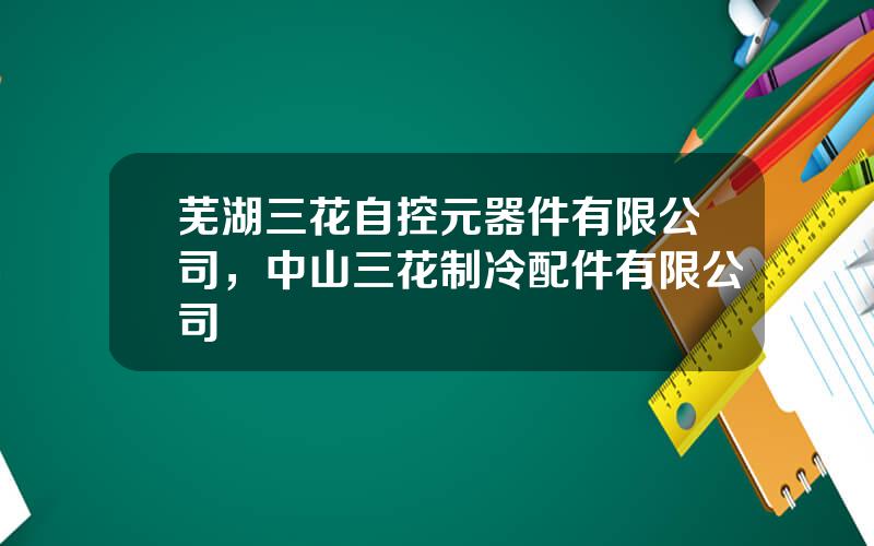 芜湖三花自控元器件有限公司，中山三花制冷配件有限公司