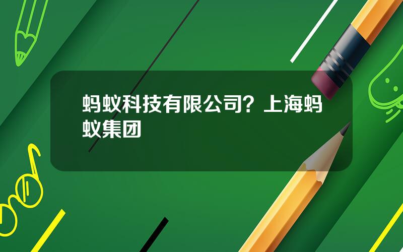 蚂蚁科技有限公司？上海蚂蚁集团