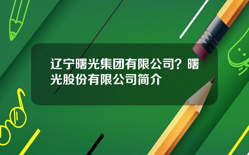 辽宁曙光集团有限公司？曙光股份有限公司简介