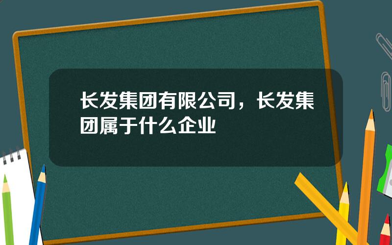 长发集团有限公司，长发集团属于什么企业