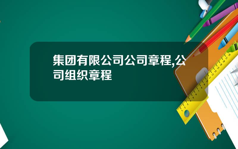 集团有限公司公司章程,公司组织章程